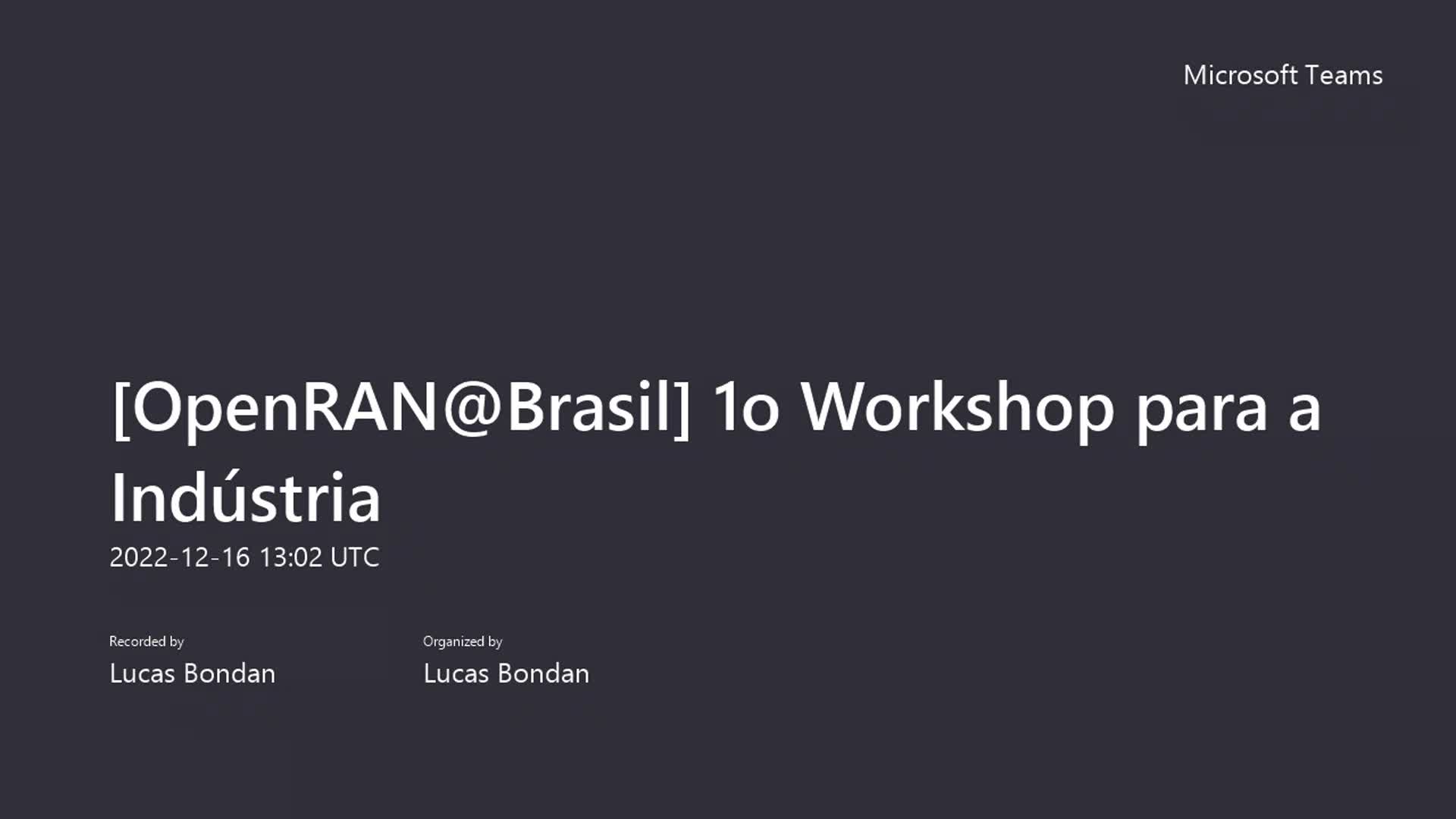 OpenRAN Brasil - 1o Workshop para a Indústria