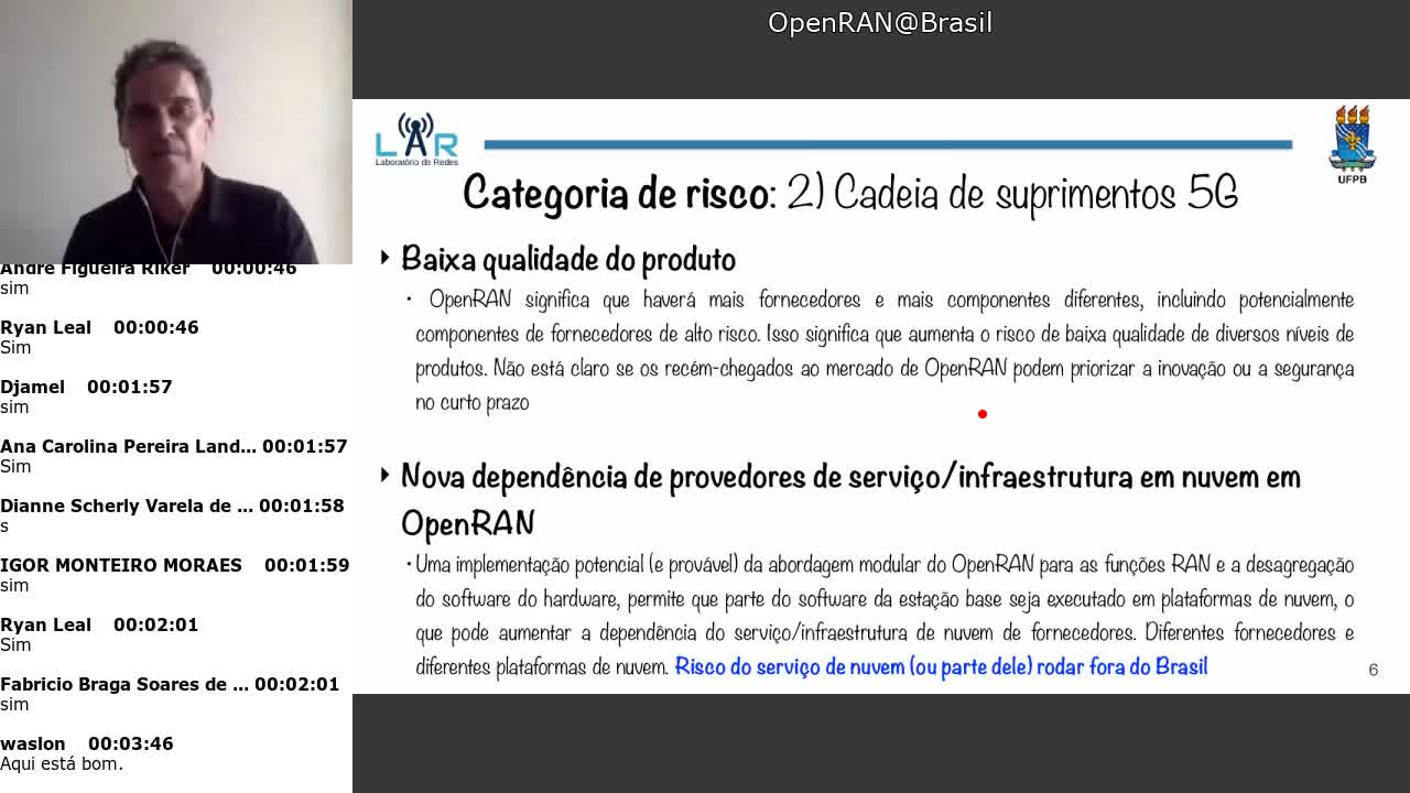 OpenRAN - Apresentação dos GTs